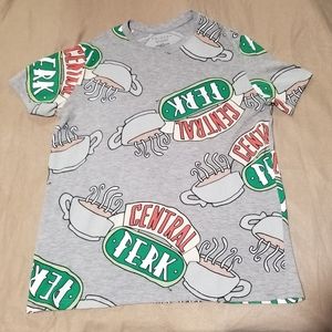FRIENDS TV SHOW central perk logo tshirt Large (11-13) USED